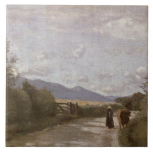 Dardagny, Morning, c.1853 (oil on canvas) Tile
