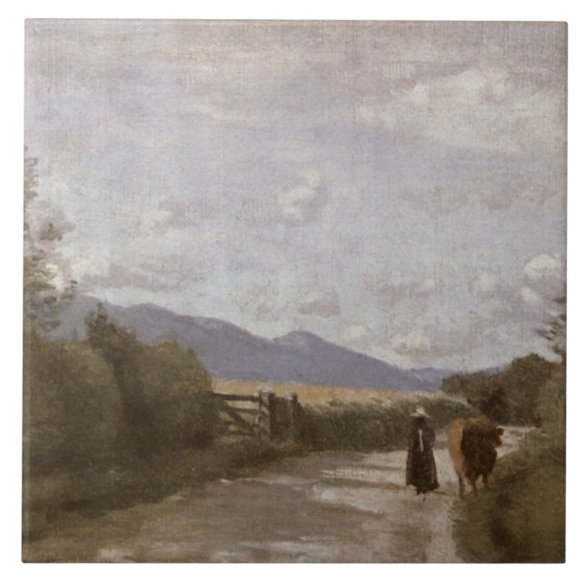 Dardagny, Morning, c.1853 (oil on canvas) Tile (Front)