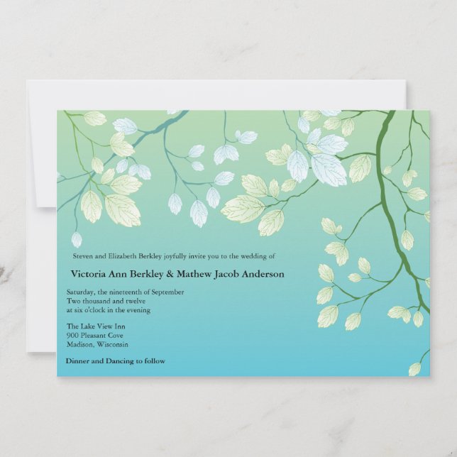 Darden magique - Invitations de mariage florales (Devant)