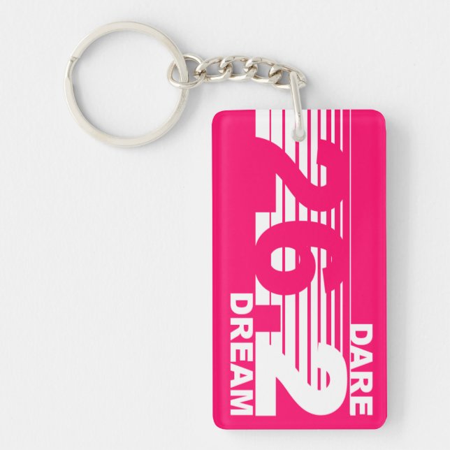 Dare 2 Dream - 26.2 Marathon Key Chain - Pink (Front)