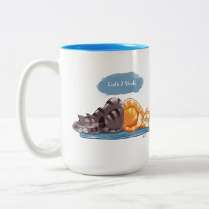 DARE 2 SHARE CATS by Jeff Willis Art Two-Tone Coffee Mug