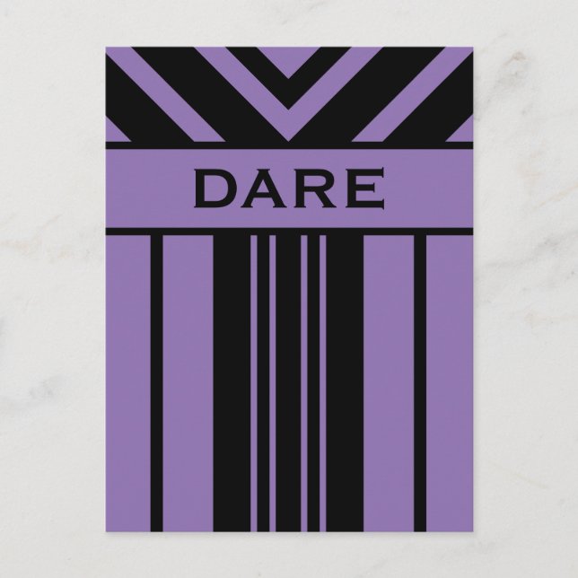 Dare Black and Purple Stripes & Chevrons Postcard (Front)