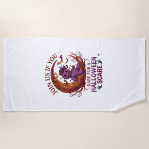 Dare Halloween Scare Purple Voodoo Doll Crescent M Beach Towel