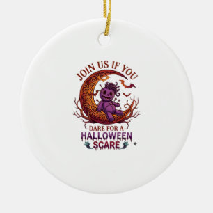Dare Halloween Scare Purple Voodoo Doll Crescent M Ceramic Ornament
