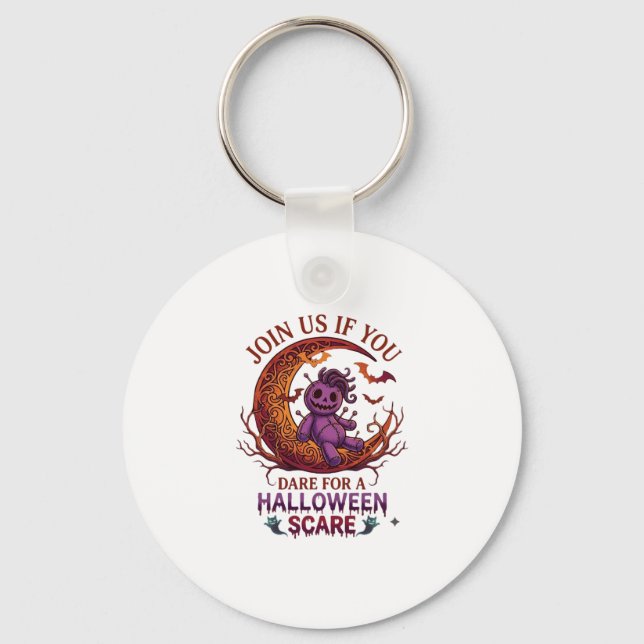 Dare Halloween Scare Purple Voodoo Doll Crescent M Keychain (Front)