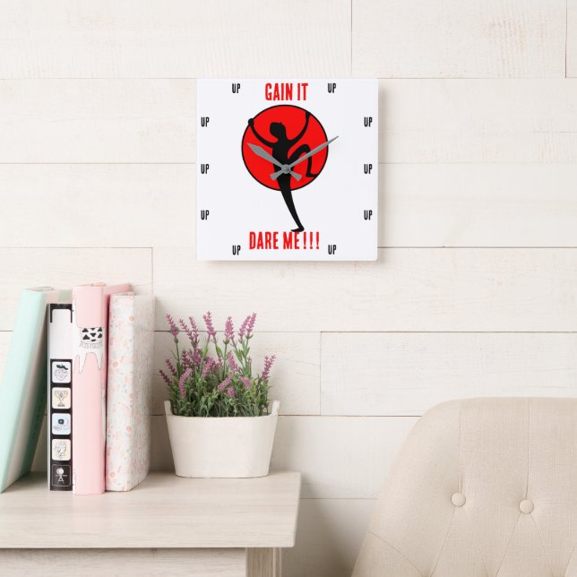 Dare me !!! square wall clock (Reading Room)