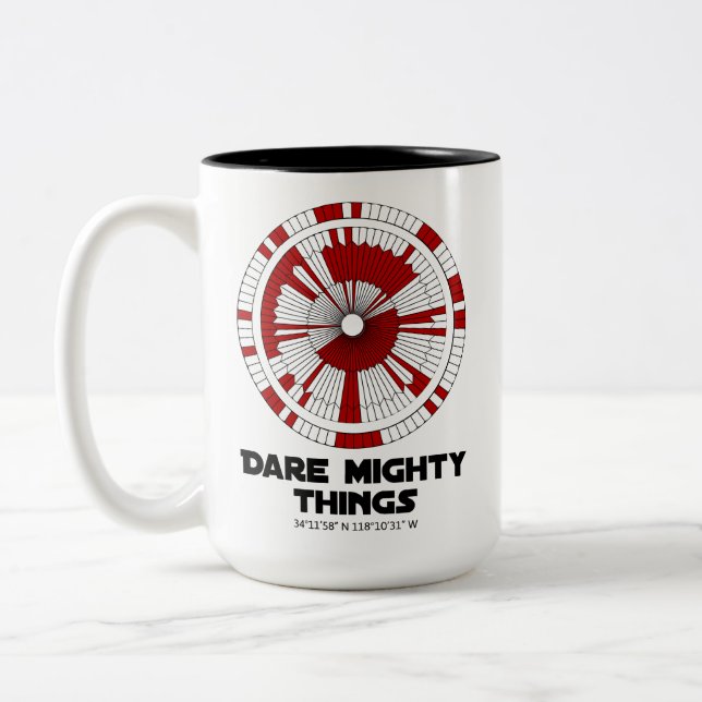 Dare Mighty Things Perseverance Mars Rover Landing Two-Tone Coffee Mug (Left)