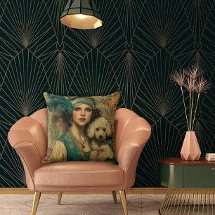 Dare to be Deco in Flapper Style Throw Pillow