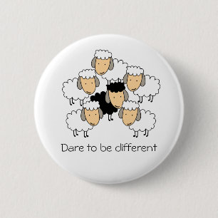 Dare To Be Different Black Sheep 2 Inch Round Button