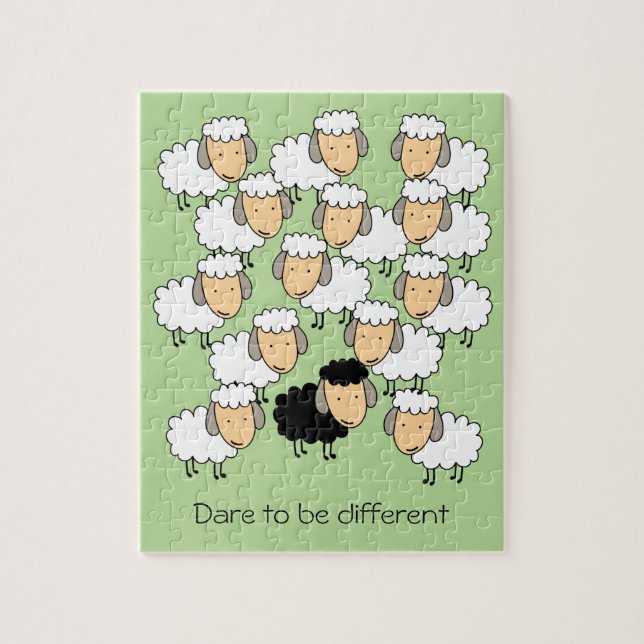 Dare To Be Different Black Sheep Jigsaw Puzzle (Vertical)