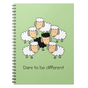 Dare To Be Different Black Sheep Notebook