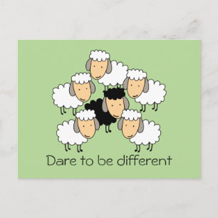 Dare To Be Different Black Sheep Postcard