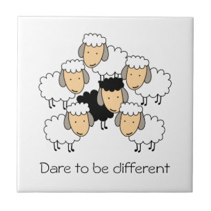Dare To Be Different Black Sheep Tile