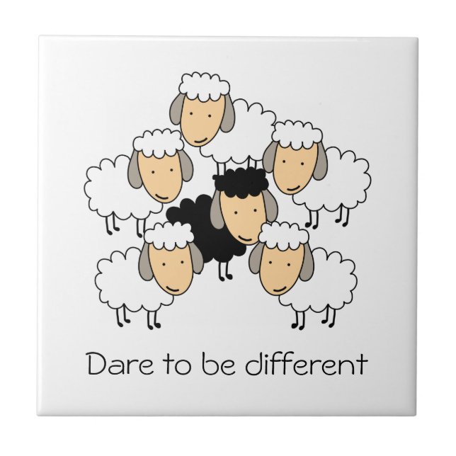 Dare To Be Different Black Sheep Tile (Front)