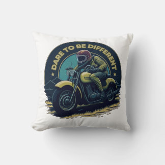 Dare to be different Classic Bike T-shirt Throw Pillow