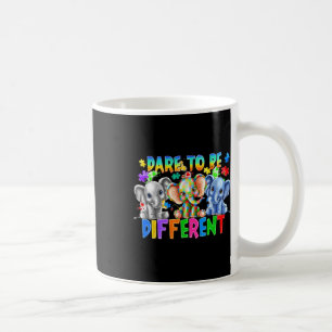 Dare To Be Different Cute Elephant Autism Awarenes Coffee Mug