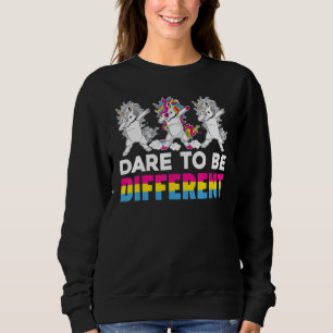 Dare To Be Different Dabbing Unicorn Pansexual Lgb Sweatshirt