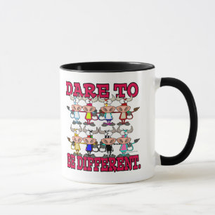 DARE TO BE DIFFERENT funny COWS Mug