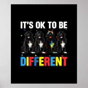 Dare To Be Different   Funny Newfie   Cute Newfie Poster