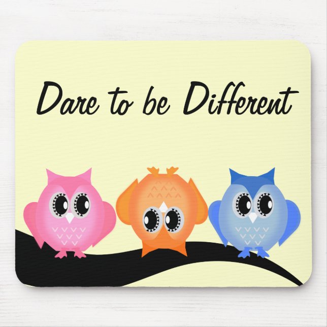 Dare to be Different Hoot Owls Mousepad (Front)