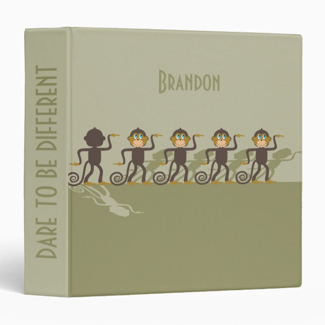 Dare to be different, monkeys, safari binder (Front/Spine)