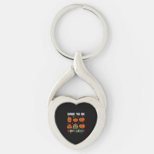 Dare To Be Different Pumpkin Autism Halloween Keychain
