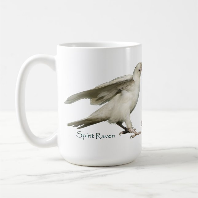 DARE TO BE DIFFERENT! Rare White Raven Photo Mug (Left)