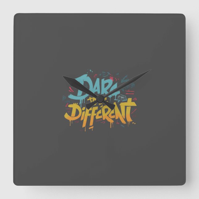 Dare to be different square wall clock (Front)