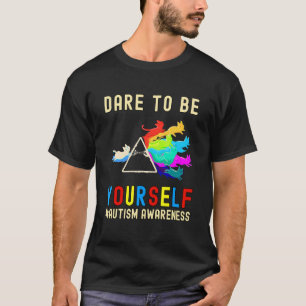 Dare To Be Yourself Autism Awareness Cat Prism Boy T-Shirt