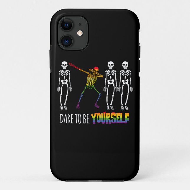 Dare To Be Yourself Halloween Dabbing Skeleton Pop Case-Mate iPhone Case (Back)