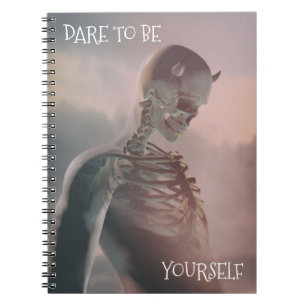 Dare To Be Yourself. Skeleton with horns Notebook