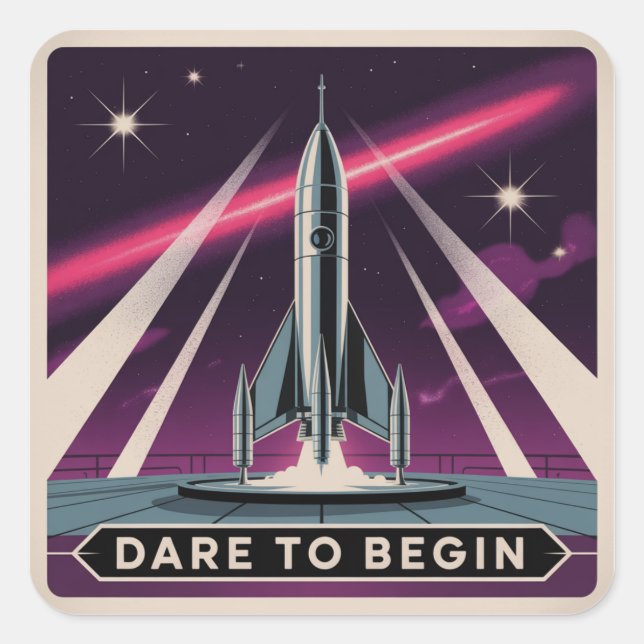 Dare To Begin Square Sticker (Front)