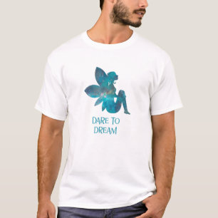 Dare To Dream Blue Galaxy Fairy Silhouette T-Shirt