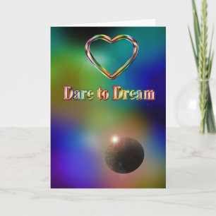 Dare to dream cosmos rainbow constellation planet card