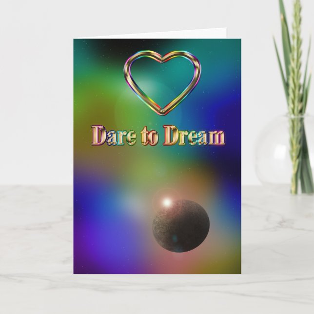 Dare to dream cosmos rainbow constellation planet card (Front)
