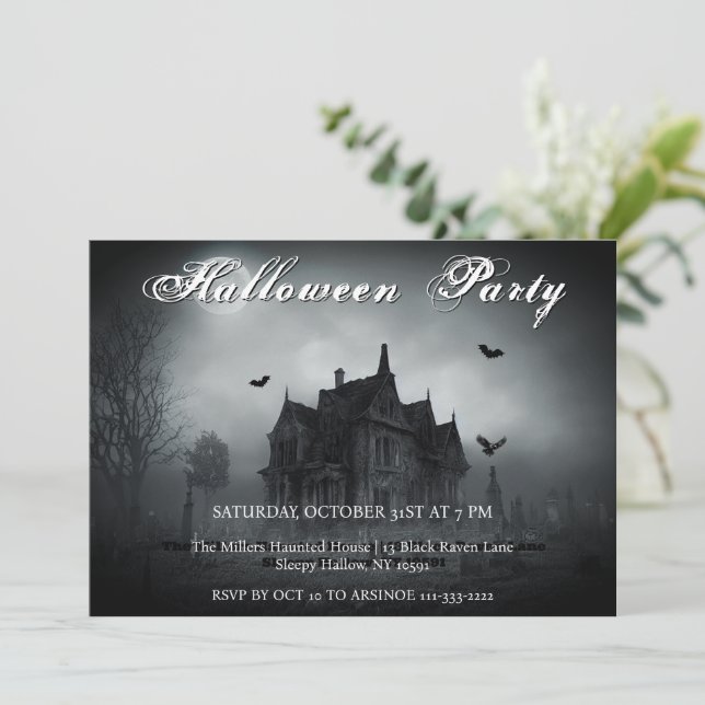 Dare to Enter Halloween Party Invitation (Standing Front)
