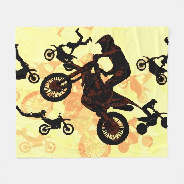 Dare to Fly -  Motocross Stunts Fleece Blanket (Front (Horizontal))