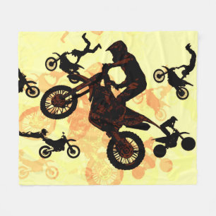Dare to Fly -  Motocross Stunts Fleece Blanket