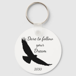 Dare to follow your Dream Hawk Silhouette Keychain