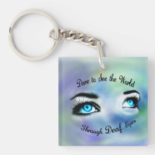 Dare to See the World...square acrylic keychain