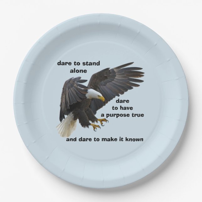 Dare to Stand Alone, American Bald Eagle Edition Paper Plate (Front)