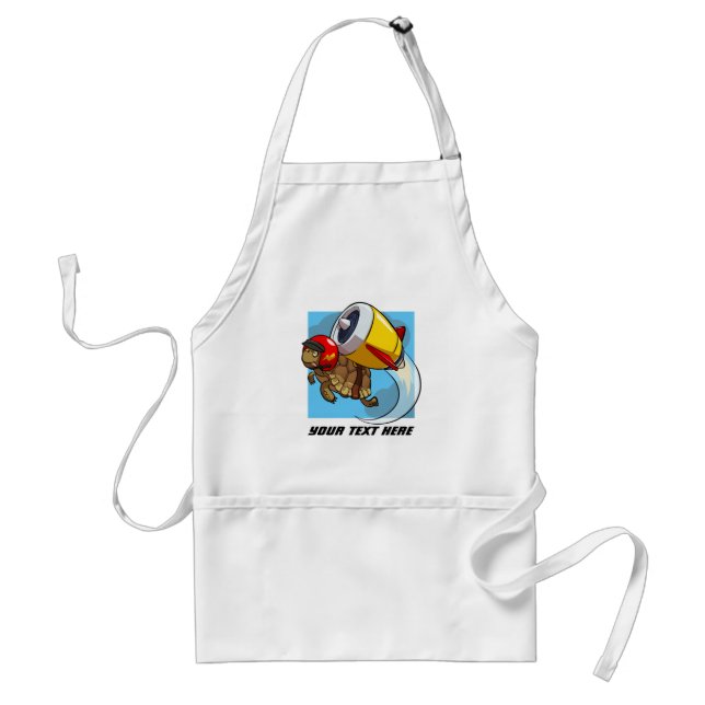 Daredevil Flying Tortoise with a Jet Pack Cartoon Standard Apron (Front)