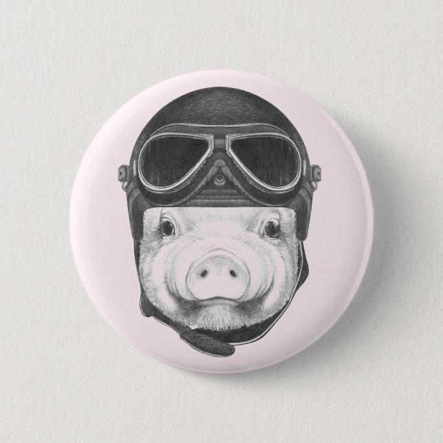 Daredevil Pig 2 Inch Round Button (Front)