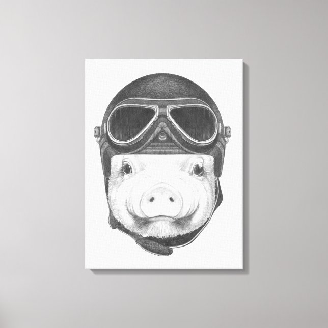 Daredevil Pig Canvas Print (Front)
