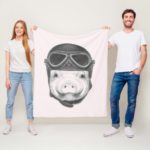 Daredevil Pig Fleece Blanket
