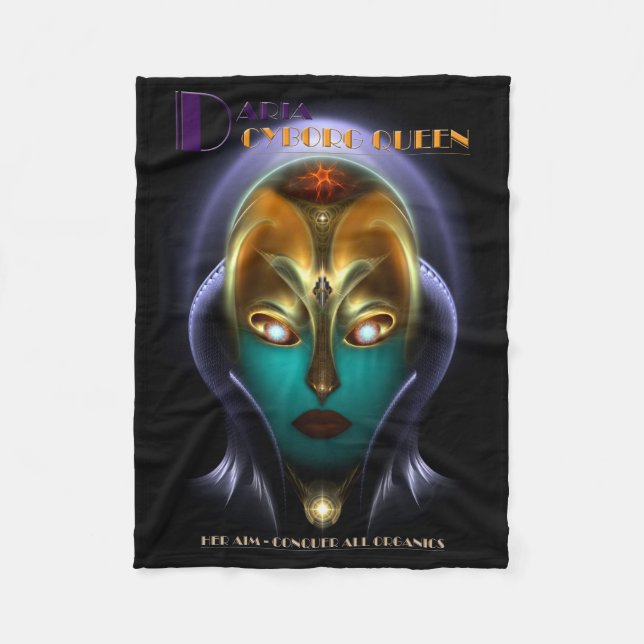 Daria Cyborg Queen Fleece Blanket (Front)