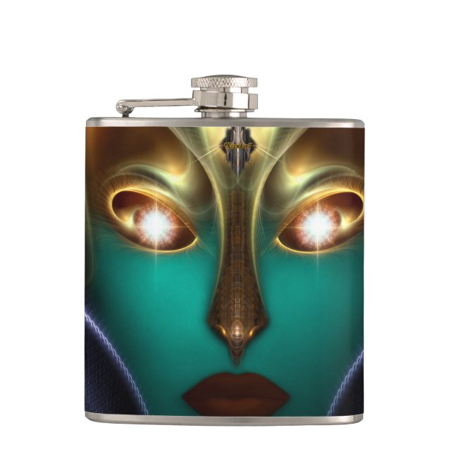 Daria Cyborg Queen Tech 6oz Vinyl Wrapped Flask (Front)