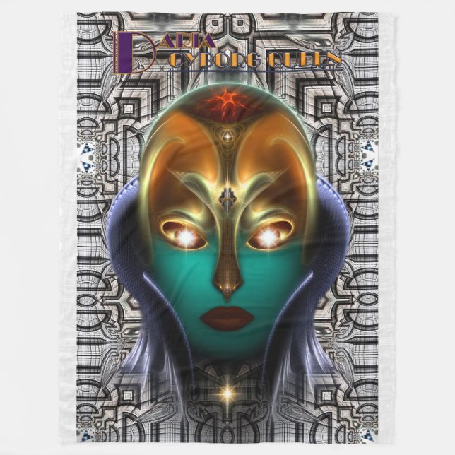 Daria Cyborg Queen Tech Fleece Blanket (Front)