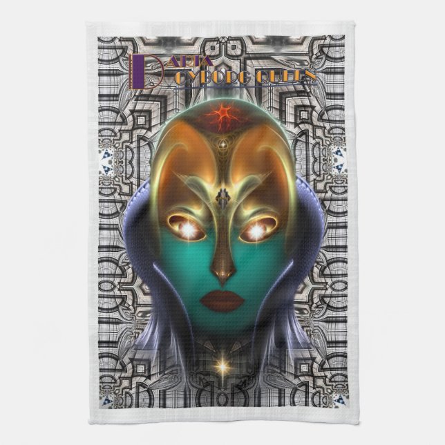 Daria Cyborg Queen Tech Kitchen Towel (Vertical)