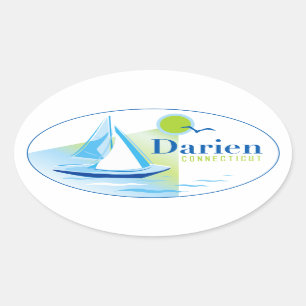 Darien, CT, autocollant de voilier
